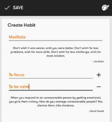 Creating a custom habit